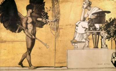Alegoria da pintura com gênio da fama de Franz von Stuck